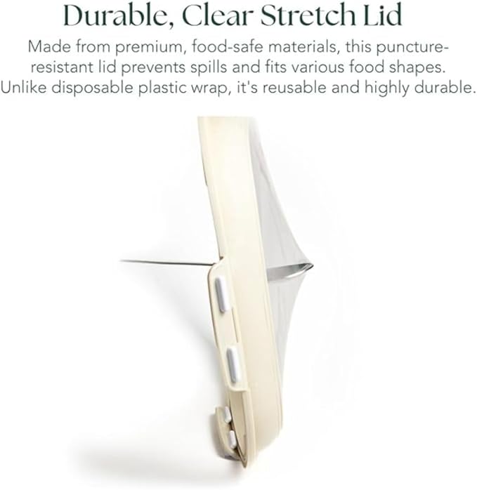 Crudités | Portable Snack Tray | Rectangle 2-Pack | Sage Green | Reversible Stretch Lid Food Containers | BPA-Free, Freezer & Dishwasher Safe | Meal-Prep, Charcuterie, Salads, Picnic, Travel