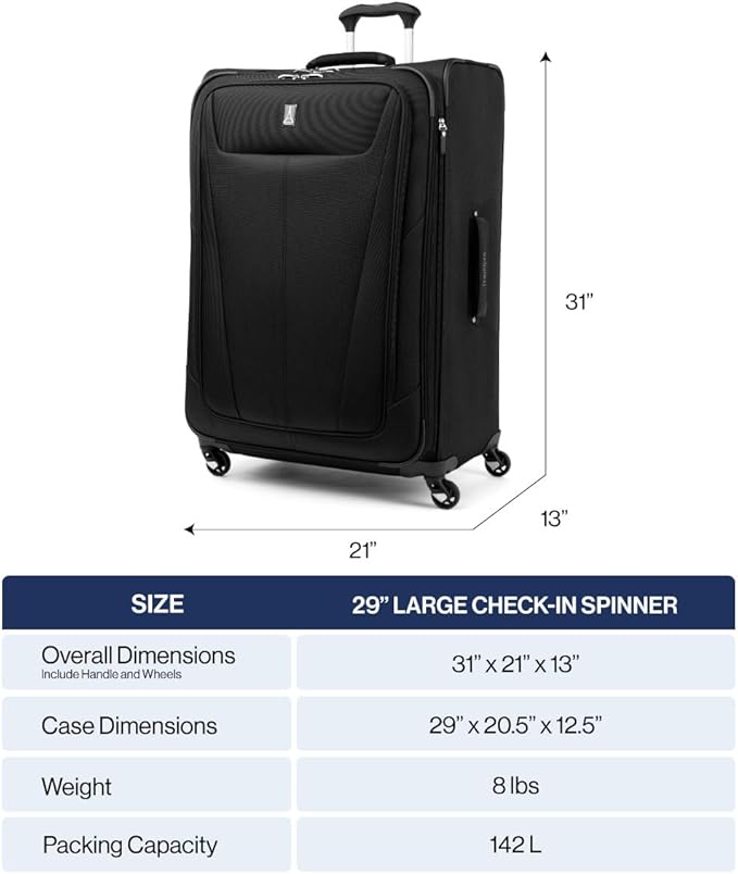 Travelpro Maxlite 5 Softside Expandable Checked Luggage with Spinner Wheels, Lightweight, 29-Inch — Ensign Blue