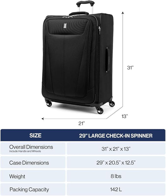 Travelpro Maxlite 5 Softside Expandable Checked Luggage with Spinner Wheels, Lightweight, 29-Inch — Ensign Blue