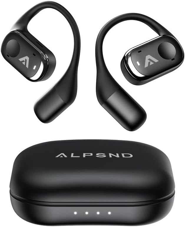 Joy Open-Ear Headphones, Over-Ear, Around-Ear Earhook Wireless Earbuds, Sports Fit for Running & Workouts, ENC Clear Calls, HD Sound, App EQ, Bluetooth 5.4, 40H Battery, IPX4 Sweatproof (Black)
