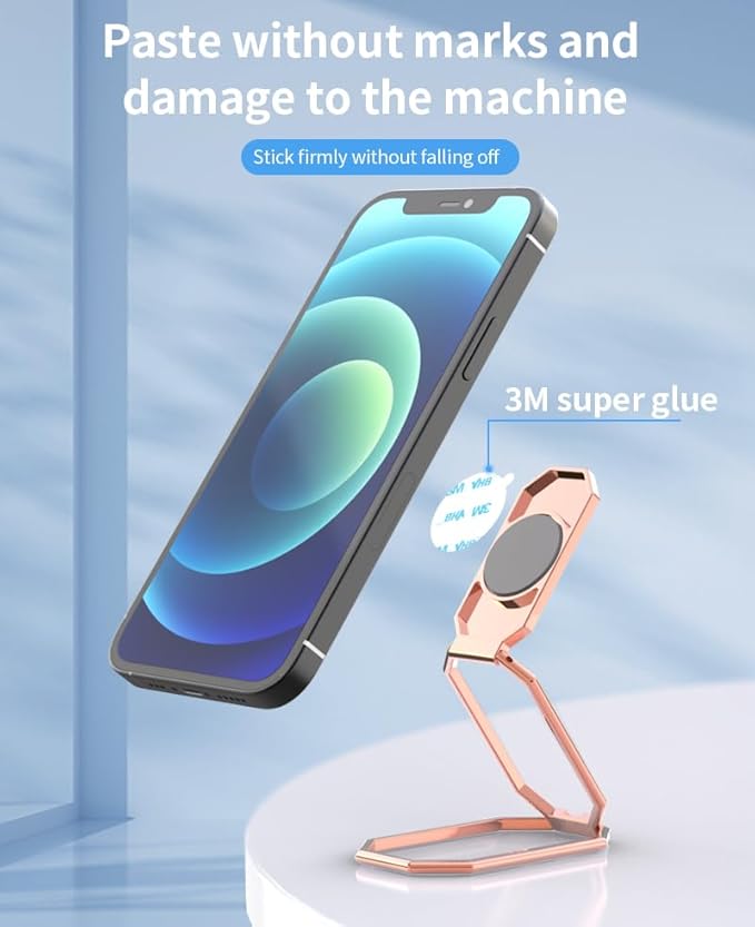 Phone Ring Holder Finger Kickstand Foldable Cell Phone Stand 360°Rotation Metal Ring Grip Holder for Magnetic Car Mount Compatible with iPhone iPad Most Smartphone Silver