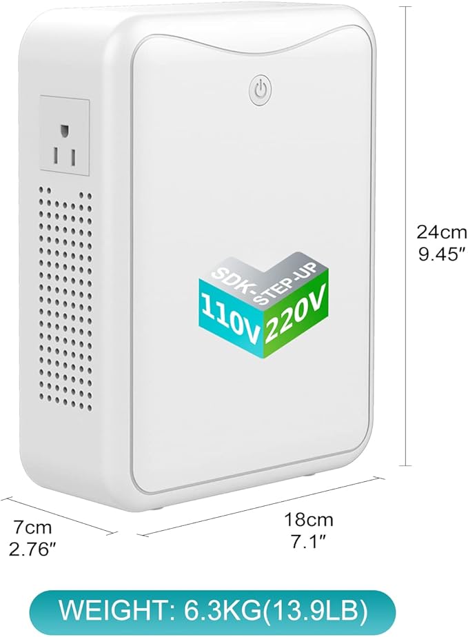 Step Down Transformer 220v to 110v Voltage Converter 2000w, No Noise, Suit for Juicer, Chocolate Machine and Other Appliances，Using US and Japan Appliance in Asia or Europe