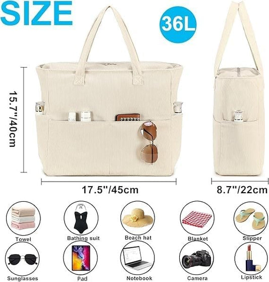 Beach Pool Bags Tote for Women Ladies Large Gym Tote Carry On Bag With Wet Compartment for Weekender Travel Waterproof