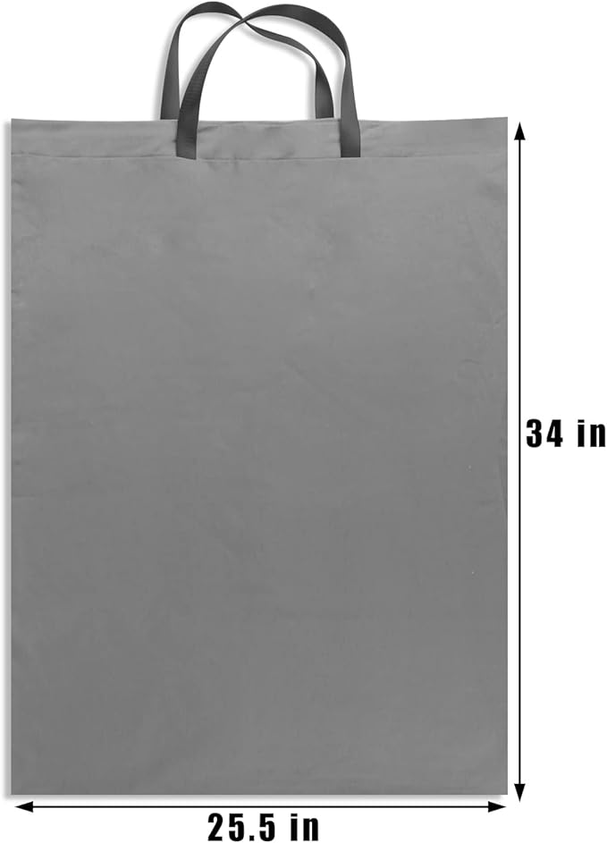 LOLOMLO Extra Large Canvas Laundry Bags with Handles & Drawstring Closure, Heavy Duty Tears Resistant Clothes Storage Travel Bags,25.5"x34",Dark Grey