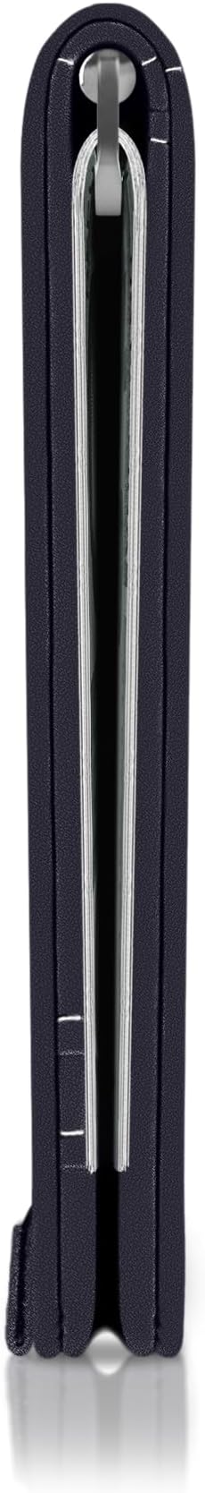 Kings Loot Money Clip Slim Minimalist Wallet for Men – RFID Blocking Leather Design with Money Clip – Front Pocket Bifold Holds 12 Cards – Stylish & Compact Wallets (Blue/Engraved)