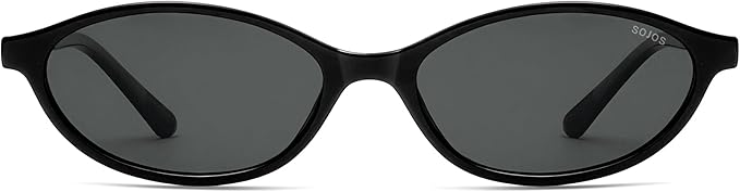 SOJOS TR90 Ultra Light Flexible Sunglasses for Women Retro Oval Polarized Cat Eye Vintage Shades UV400 Protection Comfort Fit
