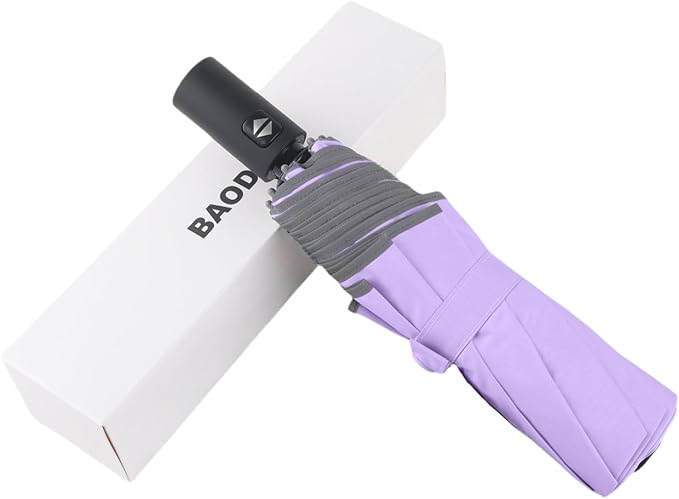 Windproof Compact Rain Umbrella for Travel 42/46 Inch Premium Fabric Auto Open Perfect for Purse and Backpack Portable Umbrella for Women and Men