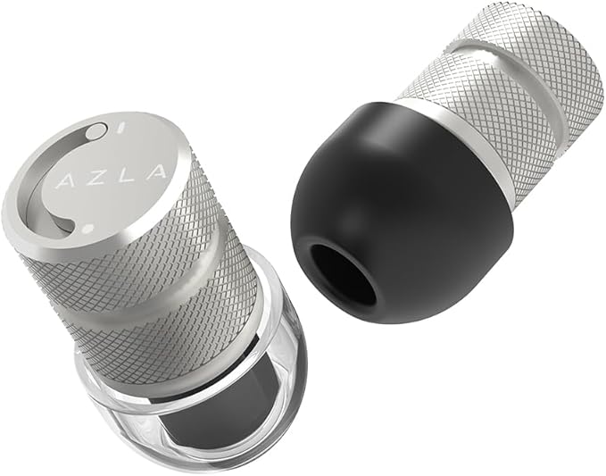 AZLA POM1000 II – High-Performance Ear Plugs for Sleeping, Concerts, Shooting – 35dB Noise Cancellation - Patented Vent Mode (Silver, One Size)