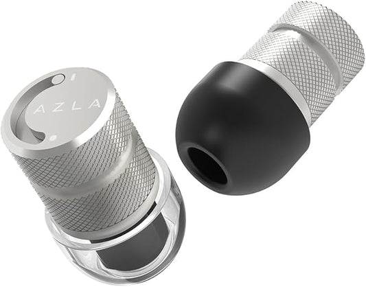 AZLA POM1000 II – High-Performance Ear Plugs for Sleeping, Concerts, Shooting – 35dB Noise Cancellation - Patented Vent Mode (Silver, One Size)
