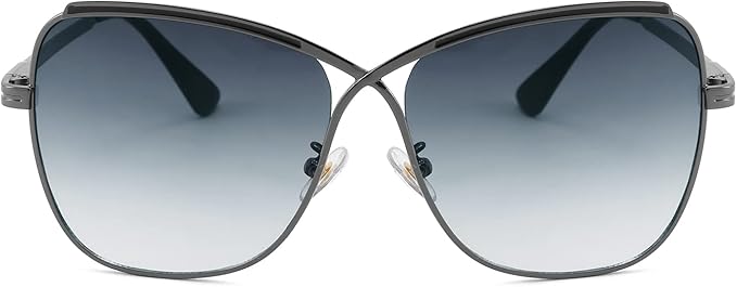 FEISEDY Womens Cute Sunglasses Oversized Butterfly X Shape Design Cateye Lady Sunglasses B2738