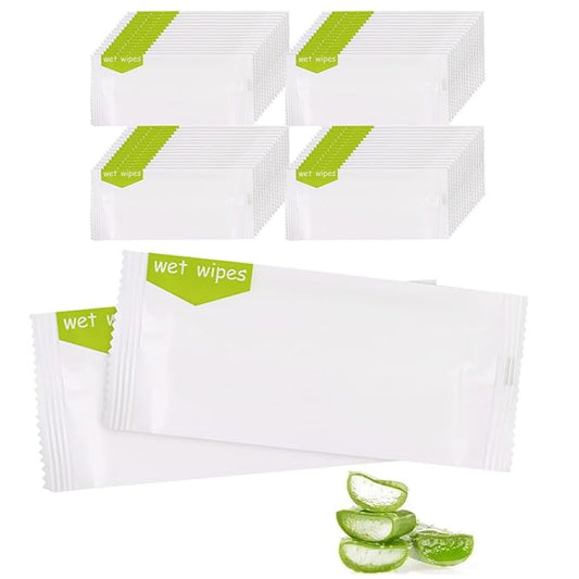 Individual Hand Wipes, 100 Packs Individual Wet Wipes, Quickly Cleaning Our Hands, Individually Wrapped Bulk Large Wet Wipes, Suitable for Restaurants, Weddings and Barbeques