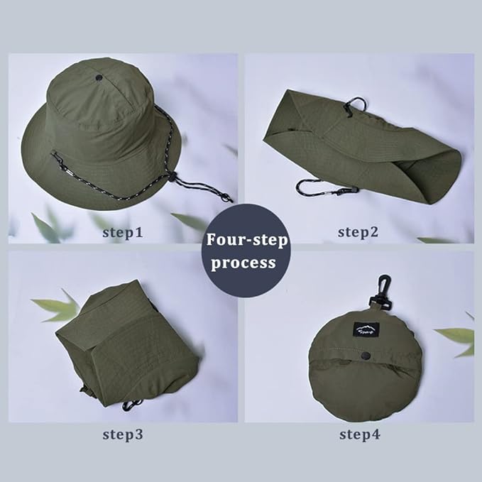 Waterproof Bucket Hat for Women and Men - UV Protection Beach Sun Hat Fishing Safari Boonie Hat Rain Hat Adjustable Packable
