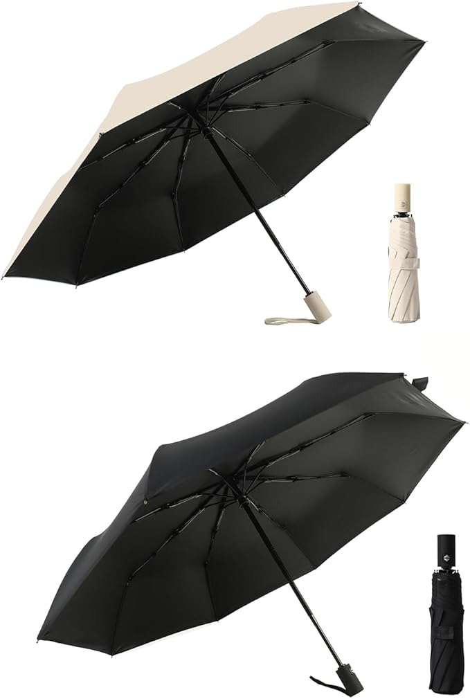 BAODINI Small UV Protection Travel Umbrella Compact for Rain and Sun UPF 50+ Windproof Portable 42 inch Umbrella for Women and Men