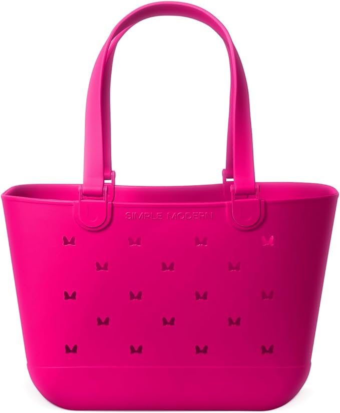 Simple Modern Disney Large Beach Bag | Waterproof Getaway Rubber Tote with Zipper Pocket for Travel, Pool, Boat, Groceries, Sports | Minnie Mouse Ears