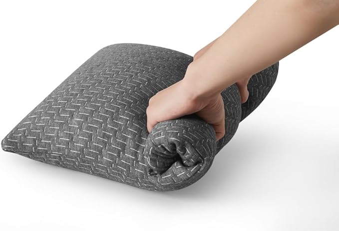 Memory Foam Travel Pillow, Compressible Medium Firm Camping Pillow with Breathable Case for Backpacking, Hiking, Planes, Cars