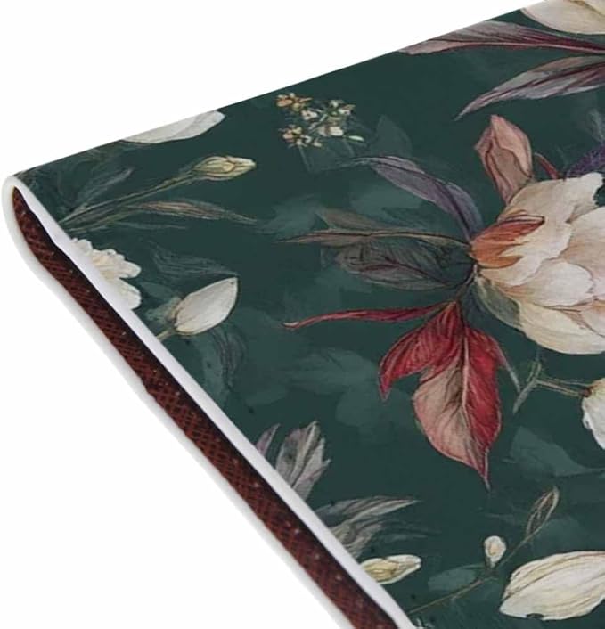 Peonies Passport Holder for Travel Floral Leaf Meadow Plants PU Leather Passport Cover Wallet Cute Passport Card Holder for Women and Men