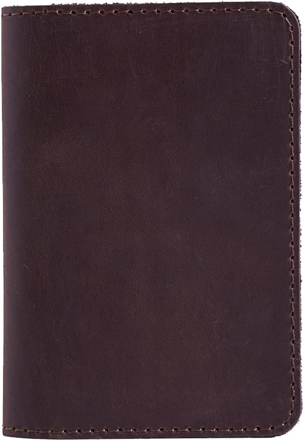 INCARNE US Passport Cover Clear - Travel Passport Wallet - Leather Passport Holder for Men Women Family with Card Slots & Note Compartmen - Sleeve Protector - Genuine Leather - Vintage Brown
