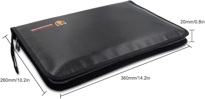 A4 Fireproof Document Bag with 13 Pockets, Fire and Water Resistant Safe Expanding File Folder with Zipper, Document Organizer Fireproof Waterproof Wallet for Certificate Folder
