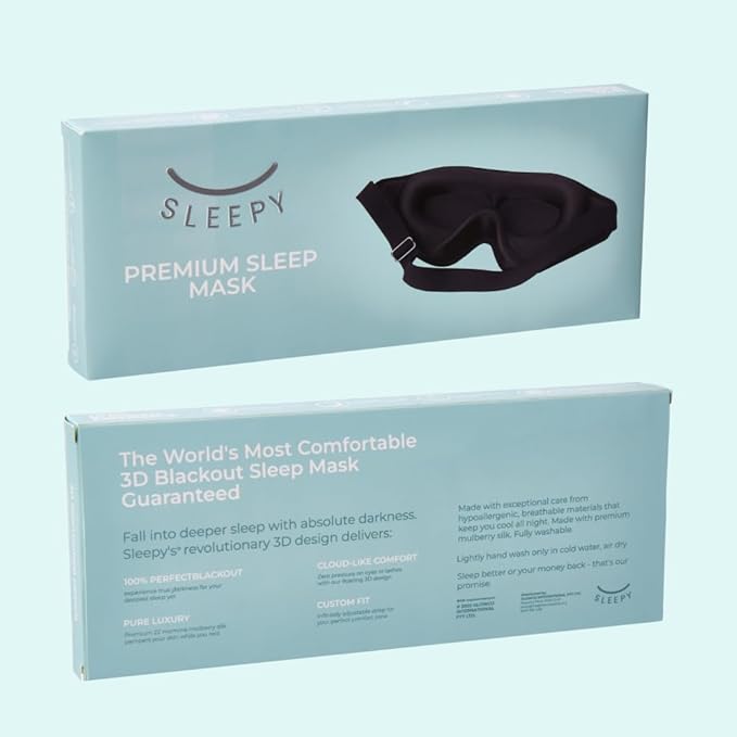 Glowco Sleep Mask for Men & Women | 3D Contoured Eye Mask for Side Sleepers, 100% Blackout, Zero Pressure, Adjustable Strap, Soft Breathable Fabric | Light Blocking Sleeping Mask for Travel & Home