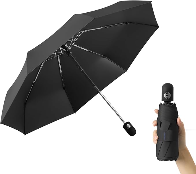 Compact Umbrella – Small, Lightweight, Sturdy & Windproof; Mini Travel Umbrella for Sun & UV Protection, Suitable for Men, Women & Kids