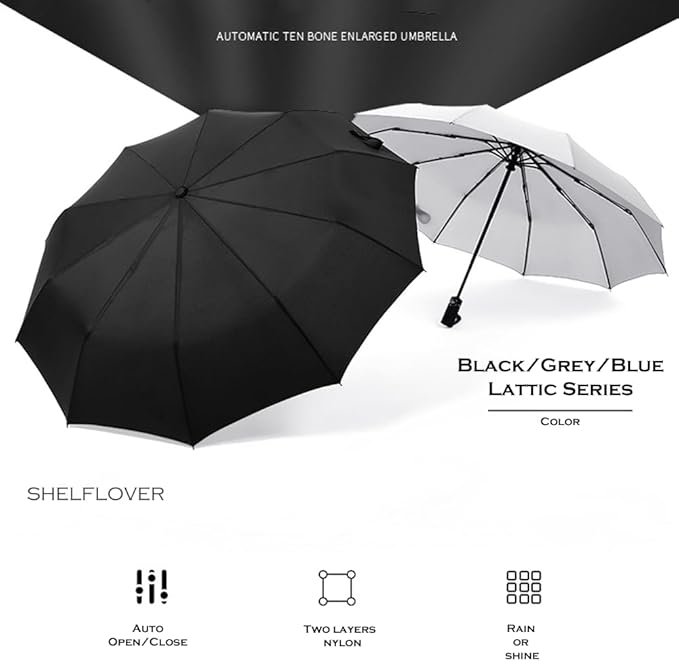 Folding Umbrella, Strong Compact Umbrella 10 RIBS