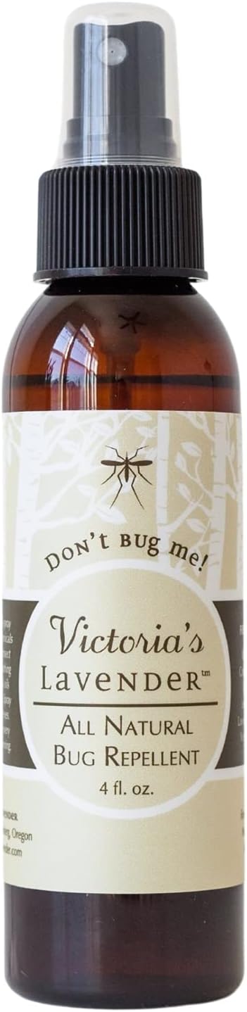Victoria's Lavender Don’t Bug Me Natural Bug Spray for Kids, Men & Women – DEET Free Insect Spray with Essential Oils, Aloe Vera & Eucalyptus for Outdoor & Indoor, Made in USA – 1 Pack (4 Fl Oz)