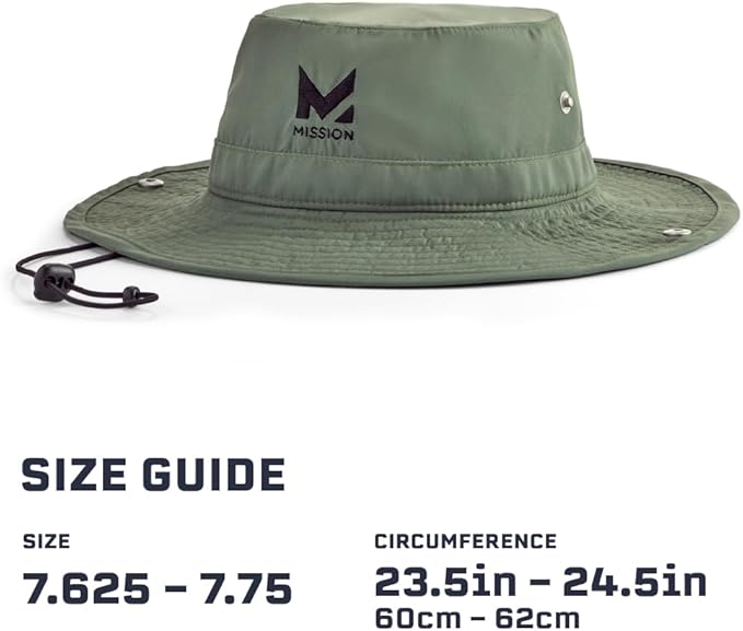 MISSION Cooling Bucket Hat - Unisex Wide-Brim Hat for Men & Women - Lightweight, Foldable & Durable - Cools Up to 2 Hours