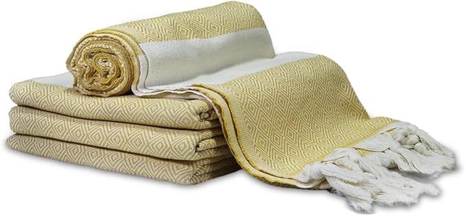 Personalized Monogrammed Beach Towel - Luxury Cotton - Bride Squad - Bridal Party - Bachelorette Gift - Girls Trip, Large, DMYELLOW01