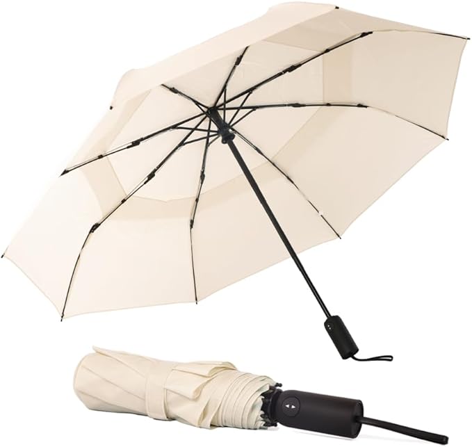 SoulRain Travel Umbrella - Compact Umbrella for Rain - Perfect Large Auto Folding Umbrella - Ideal Car umbrella, Small umbrella, and Travel Companion