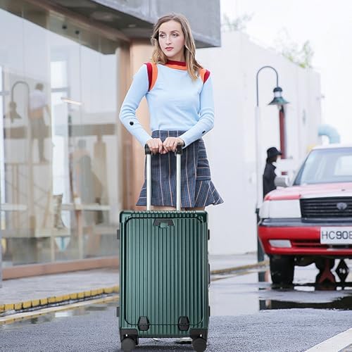 feilario 20in Aluminium Frame PC Hard Shell Spinner Wheels Luggage, Built-In TSA lock Carry on Suitcase, with Cup Holder, USB Port, Phone Holder