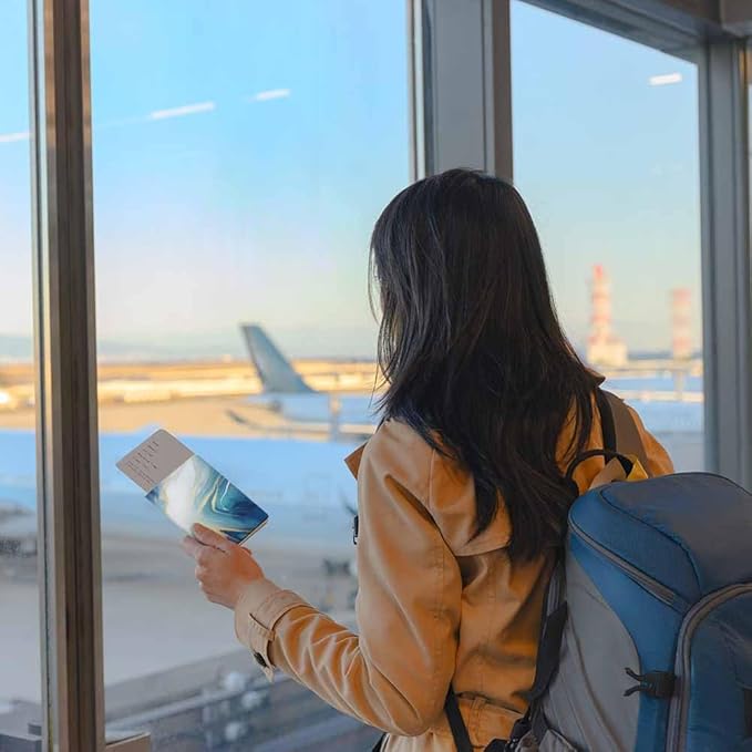 Marble Passport Holder for Travel Luxury Abstract Fluid Art Painting PU Leather Passport Cover Wallet Cute Passport Card Holder for Women and Men