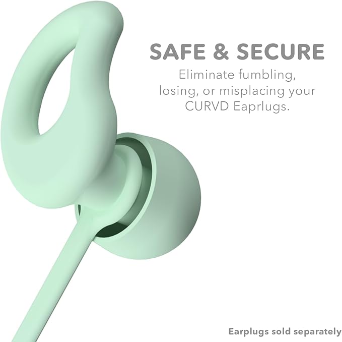 CURVD Earplug Lanyard, Soft Durable Flexible Premium Silicone Cord | Works with Most Earplugs w/Removable Tips Compatible with CURVD Everyday, Loop Quiet/Engage/Experience, Vibes and More - 26 Inches