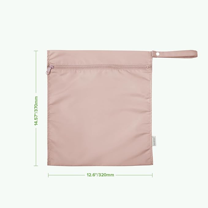 haakaa Waterproof Wet Bags for Baby, Wet Dry Bags for Diaper Bag, Travel, Swimsuit, Beach, Pool, Pump Parts, Stroller, Daycare,Yoga, Blush, 1pc