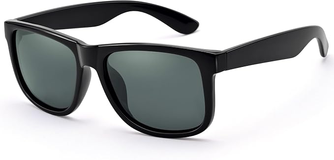 UV400 Polarized Sunglasses Men Women, Classic Square Lightweight Shades, Anti-Glare HD Trendy Sunnies for Leisure