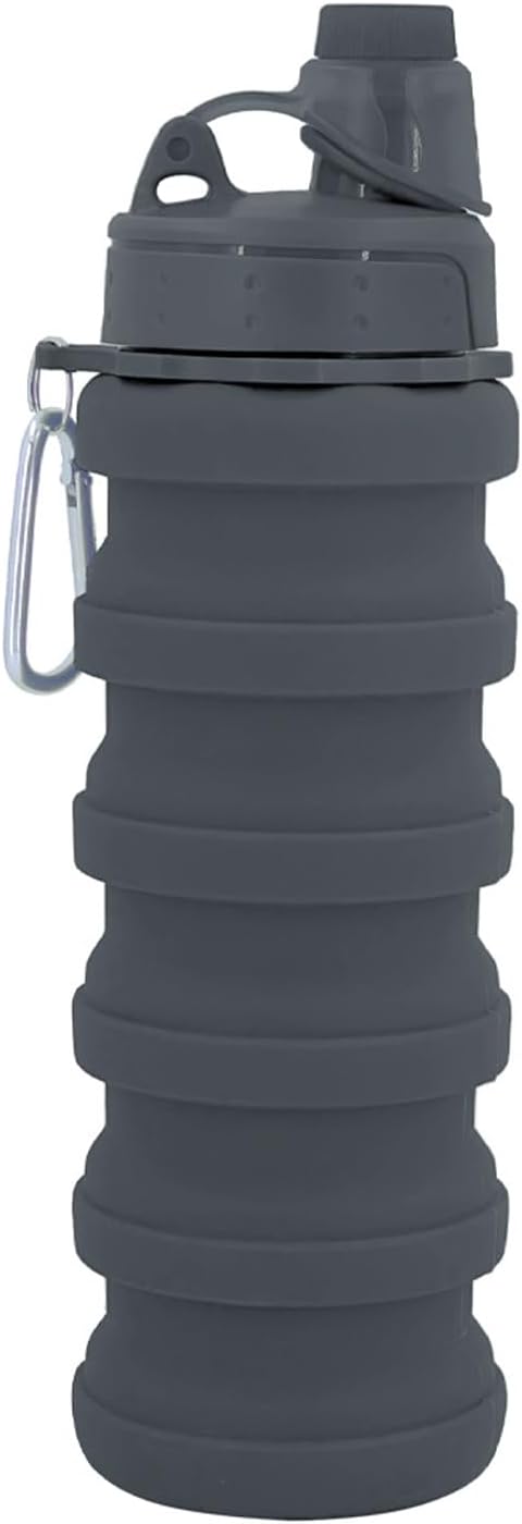 Collapsible Water Bottles Travel water bottle Sports Portable Sport Water Bottle Reusable Water Bottles comes with mountaineering Buckle 500ml silicone Water-proof camping water bottle