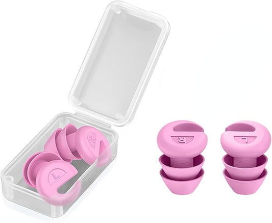 Ear Plugs for Sleeping Noise Cancelling, 36dB Noise Reduction Earplugs, Silicone Reusable Hearing Protection Ear Plug, Waterproof Earplug Suitable for Sleeping (Pink, 1 Pair)