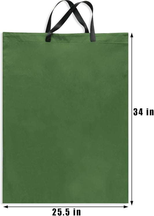 LOLOMLO Extra Large Canvas Laundry Bags with Handles & Drawstring Closure, Heavy Duty Tears Resistant Clothes Storage Travel Bags,25.5"x34",Army Green