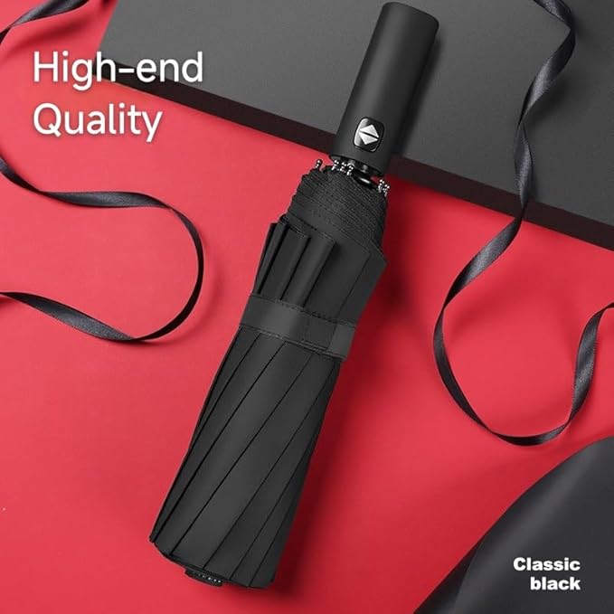 12 Ribs Travel Essentials Umbrella Automatic Folding Rain Umbrella Windproof Compact collapsible,Fits Cars&Backpack Travel size