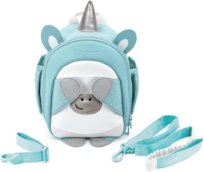 Lulyboo Ultra-Soft Unicorn Toddler Backpack with Detachable Leash & Wrist Tether, Kids Walking Harness with 5 Pockets, Adjustable Child Leash for Ages 1-7, Safety & Fun Travel Gear