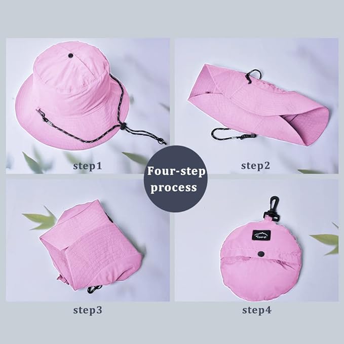 Waterproof Bucket Hat for Women and Men - UV Protection Beach Sun Hat Fishing Safari Boonie Hat Rain Hat Adjustable Packable