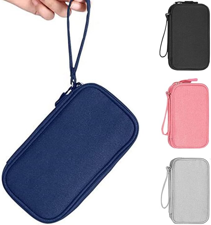 Electronic Organizer Cable Bag, Electronics Accessories Carry Cases Portable Cord Organizer Bag for Cable, Charger, Phone, USB, SD Card, Earphones More Out-Going, Business Travel Gadget Bag, Blue