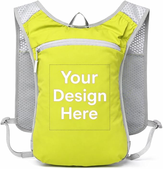 Personalized Hydration Running Vest Backpack, Custom Logo Text Lightweight Pack for Marathon & Trail Run