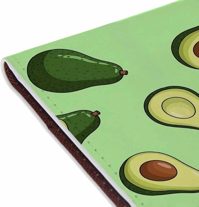 Avocado Passport Holder for Travel Vintage Fruits PU Leather Passport Cover Wallet Cute Passport Card Holder for Women and Men