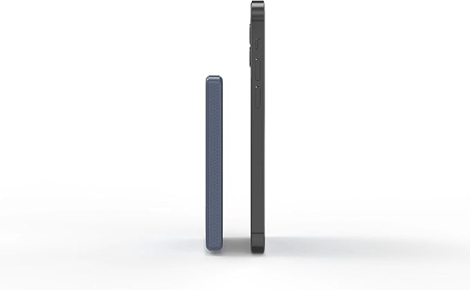 Magcharge 5000mAh Magnetic Wireless Power Bank – MagSafe Compatible Portable Charger with Kickstand & Dual USB-C Ports – Slim Fast Charging Battery Pack for iPhone & Samsung Galaxy - Navy