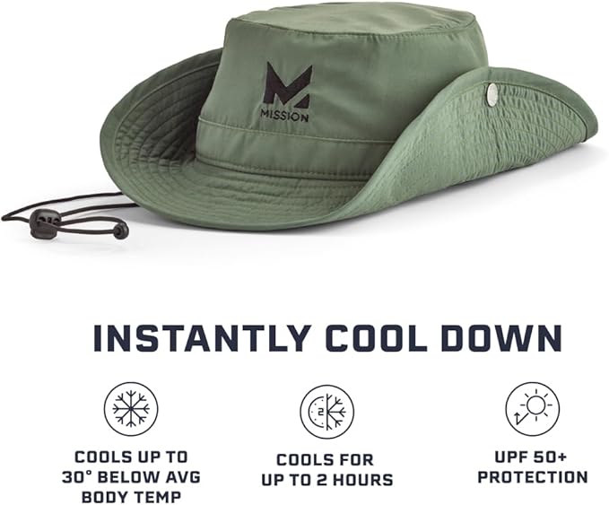 MISSION Cooling Bucket Hat - Unisex Wide-Brim Hat for Men & Women - Lightweight, Foldable & Durable - Cools Up to 2 Hours