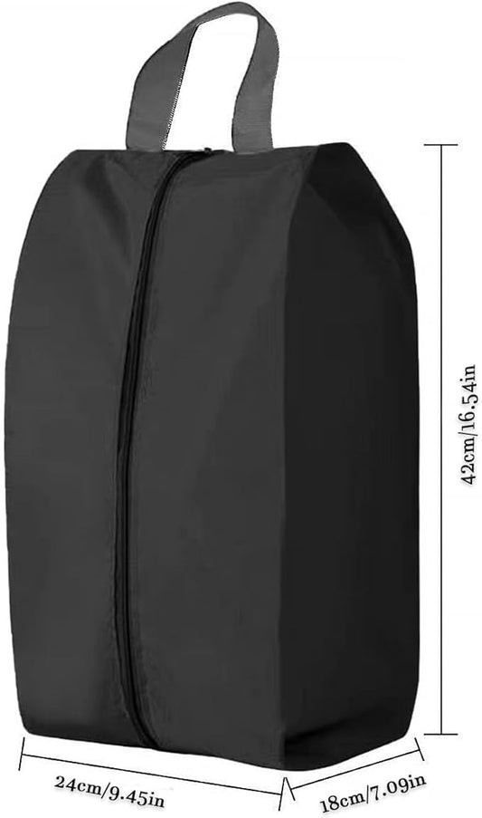 4 Pack Shoe Organizer Set Zippered Shoe Bags with Handles Stylish Portable Nylon Shoe Storage for Travel & Home Ideal Gift for Men & Women (Black, XL)