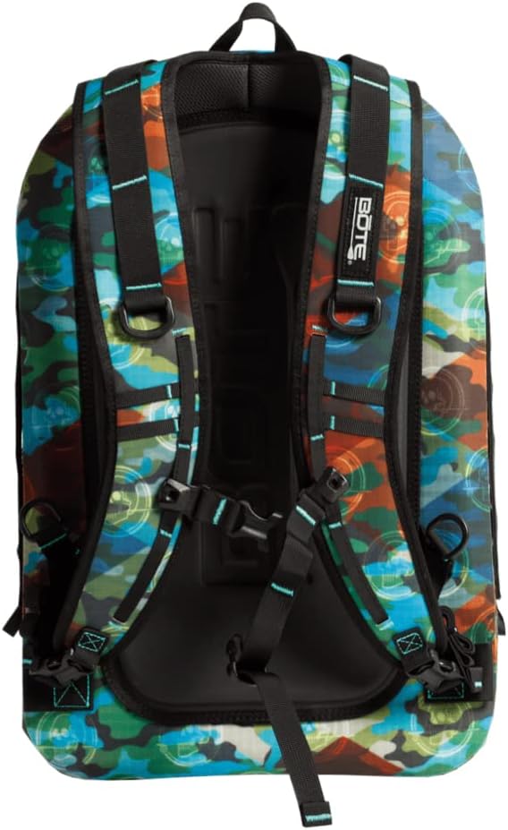 BOTE Highwater Backpack Waterproof Outdoor Zipper Dry Bag 28 Liter Capacity Molle Straps Fully Submersible Watersports Kayaking Fishing Hunting Boating