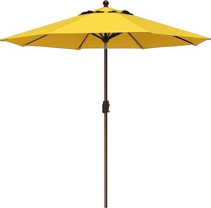 EliteShade USA 10-Year-Non-Fading 9Ft Market Umbrella Patio Umbrella Outdoor Table Umbrella with Ventilation, Sunflower Yellow