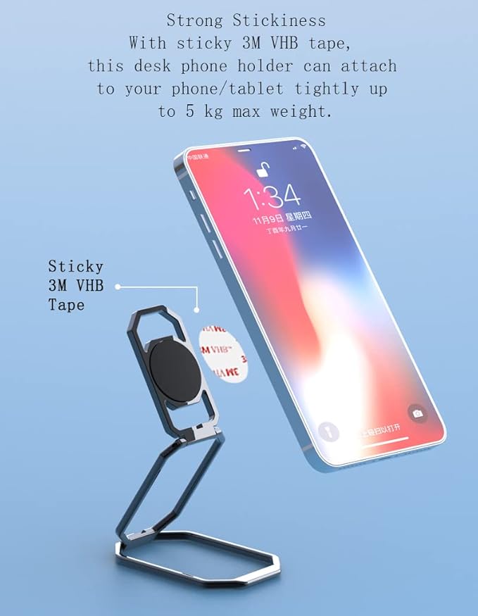 Phone Ring Holder Cellphone Holder for Hand 360° Adjustable Phone Kickstand Phone Finger Grip Stand Compatible with iPhone iPad Smartphones Tablet