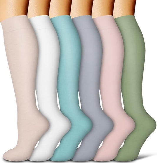 Copper Compression Socks for Women and Men(6 Pairs)-Best Support for Running, Athletic, Nursing, Travel